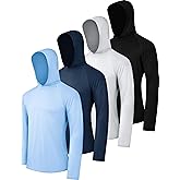 OYGSieg Men's Athletic Hoodies Long Sleeve Fishing Shirts for Men UPF 50+ SPF UV Sun Protection Shirts Rash Guards