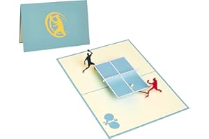 Rykamia Ping Pong Pop Up Card - Blank Table Tennis Gift for Birthday, Anniversary, Retirement, Thank You, Good Luck, Dad