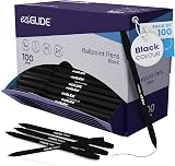 Eziglide Ballpoint Pens Black Ink 100 Pack Medium Point 1.0mm