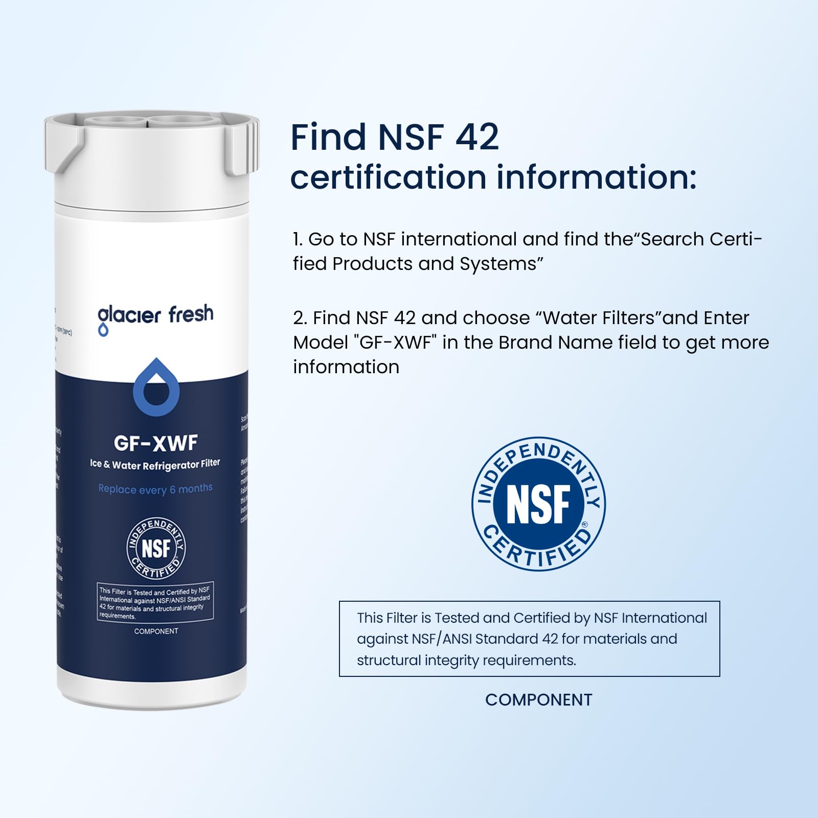 GLACIER FRESH XWF Replacement for GE XWF Refrigerator Water Filter Pack of 3 (Not XWFE)