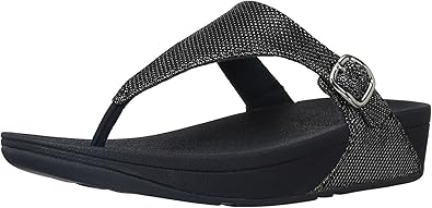black sparkle flip flops