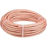 Eightwood RG400 RF Coax Cable 50ft, M17/128 Double Shield Coaxial Cable for Base Station Ham Amateur Radio Antenna Jumper