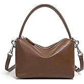MFFOR Genuine Leather Shoulder Bag, Crossbody Bags for Women, Top Handle Handbag, Small Hobo Purse with Detachable Strap