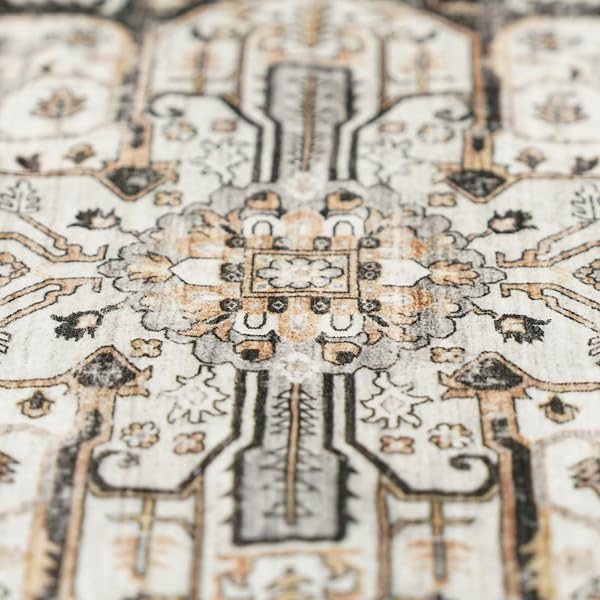 RUUGME HALLWAY 3X10 RUNNER RUG – WASHABLE RUGS WITH NON SLIP BACKING ULTRA THIN STAIN RESISTANT CARPET FOR KITCHEN LIVING ROOM BEDROOM VINTAGE TRIBAL RUGS FOR FLOOR DECORATION MAT 3X10 BLACK