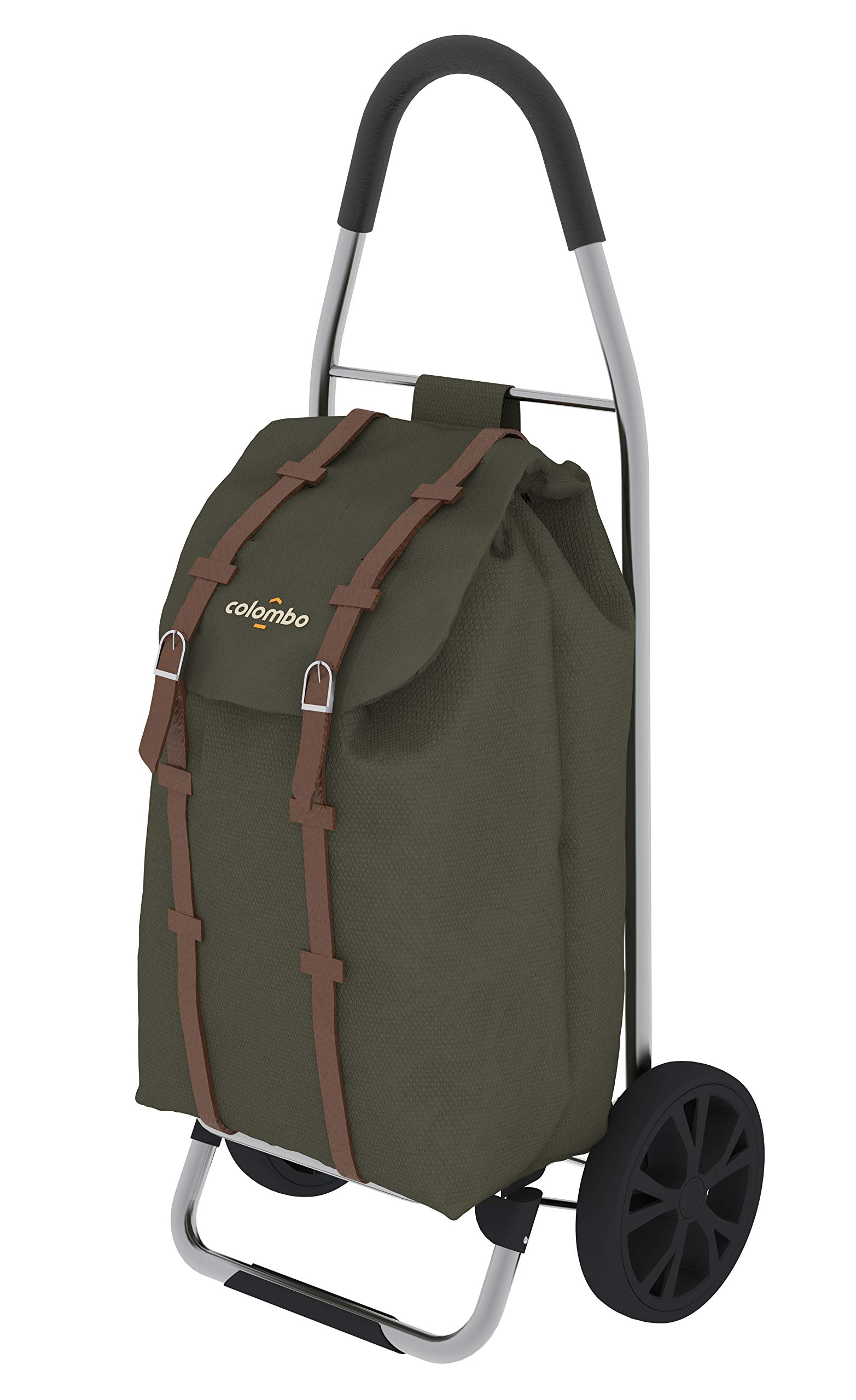 Colombo Dakar Steel Shopping Trolley, Iron Polyester Plastic, Army Green, One-Size