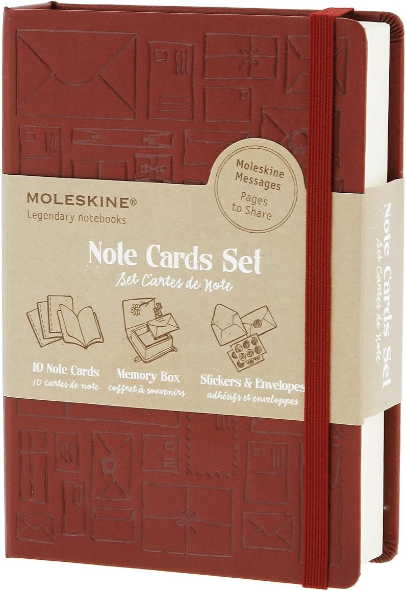 Moleskine Red Gift Box Pocket Note Cards Set (Moleskine Messages), Multicolor