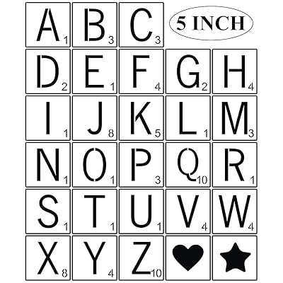 Buy Scrabble Tile Letter Stencils 5 Inch - 28 Pack Scrabble Style ...