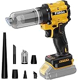 Fiihio Cordless Leaf Blower Compatible with Dewalt 18V/20V Battery, 100,000RPM Powerful Handheld Air Blower Duster with LED Light, 9,000Pa 2 in 1 Vacuum Duster & Blower for Cars, Home (No Battery)
