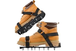 US:E (Sturdy Version) Spike Shoes for Epoxy Flooring Coating (99% Pre-installed) 13 1-Inch Spikes & 2 VeIcro Strap (Non-Slip, Supports Up to 200 Pounds) Fits Men's and Women's Shoes in US Size 6 to 12