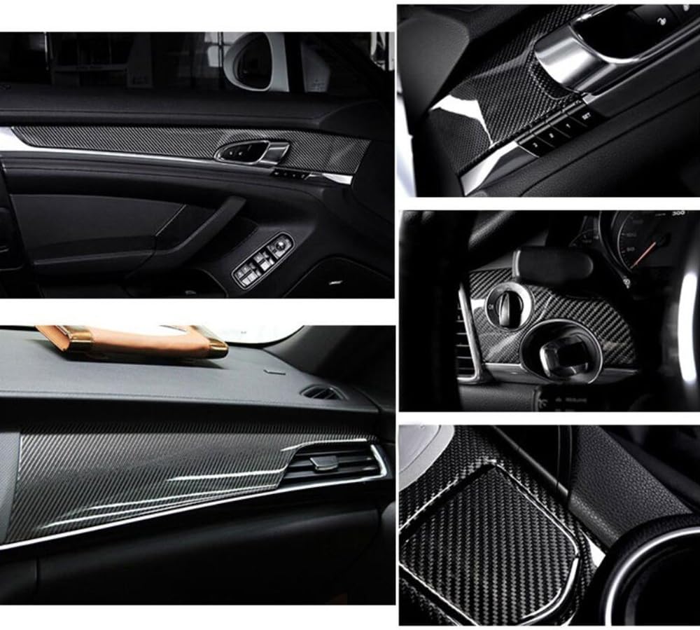 Amazon Co Jp Mr M リアル カーボンシートフィルム 5d カーボンフィルム 艶あり 光沢 ブラック 黒 シート カッティング インテリア 車 高級感 厚み 車 バイク