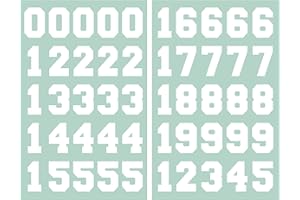Premium Stickers Sports Number Stickers Decals 1.25'' Helmet Numbers for Hockey, Baseball, Football, Lacrosse, Rugby and More
