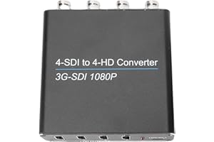 Bewinner 4K Capable 4 Way SDI to HDMI Converter, 3Gbps 1080P 60Hz Multi Channel Adapter for Broadcast TV Studio Video Product