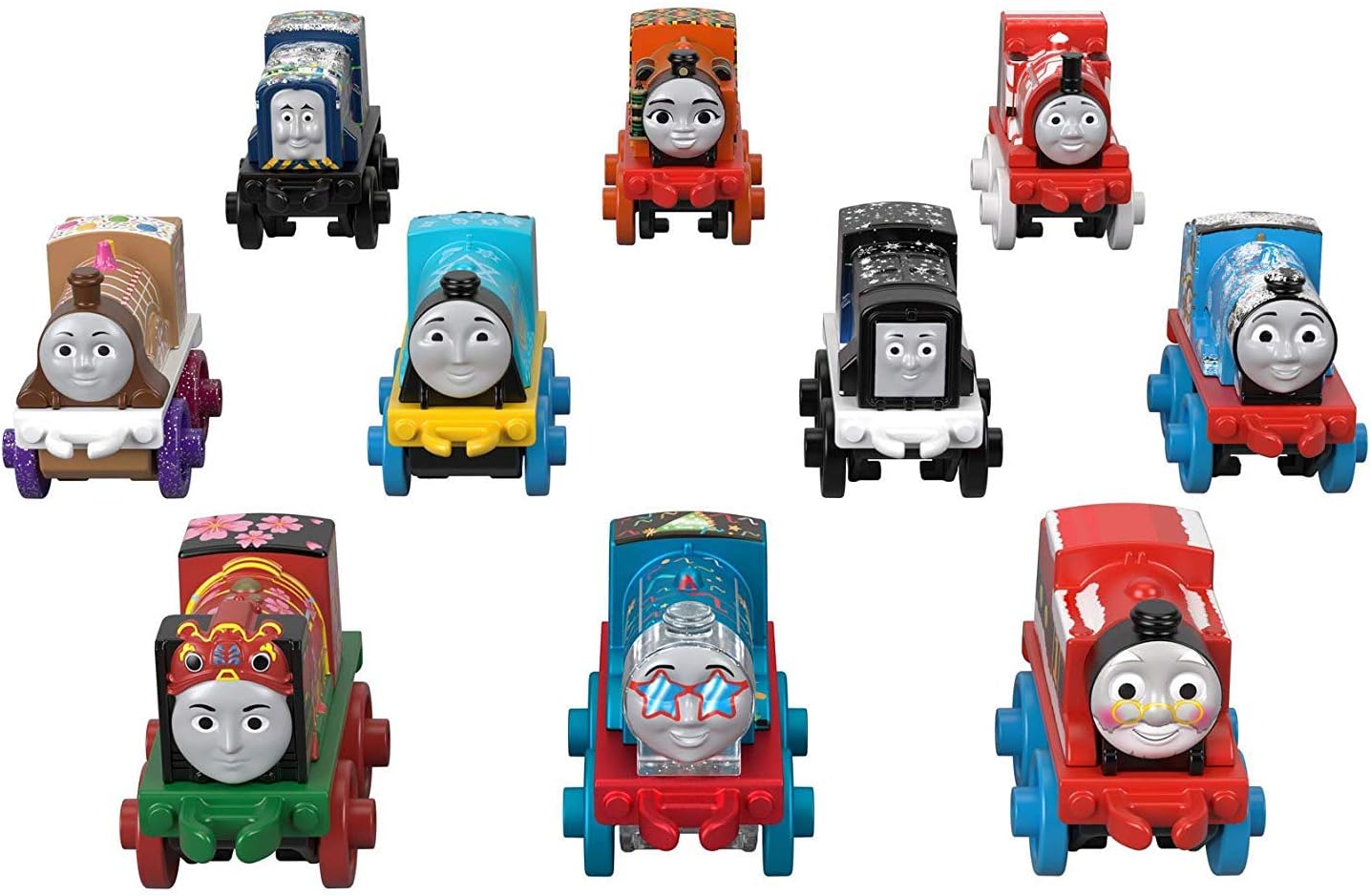 Amazon トーマス フレンズ Fisher Price Minis 機関車トーマス きかんしゃ Thomas ミニ ホリデー 10個セット パック おもちゃ 男の子 女の子 クリスマス ミニカー 並行輸入品 車両 おもちゃ