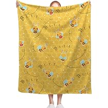 Amazon.com: Bee Blanket, Cute Bee 90 x 120 Inch Throw Lightweight ...