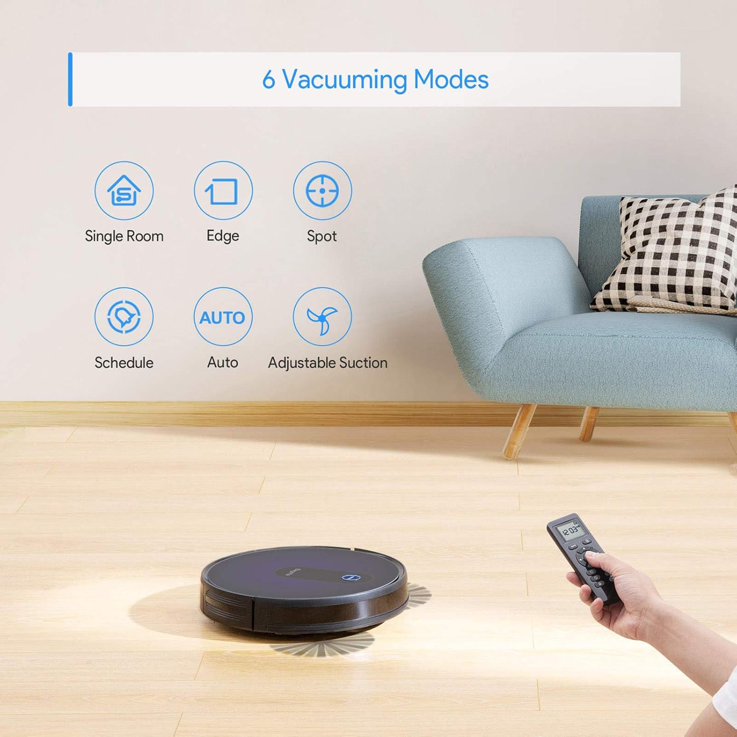 Robot Vacuum, Bagotte Upgraded 2000Pa Strong Suction Robotic Vacuum Cleaners, Boost Intellect, 2.7in Thin, Super Quiet, Self-Charging with Boundary Strips, for Hardwood Floor Carpet Tile Pet Hair -