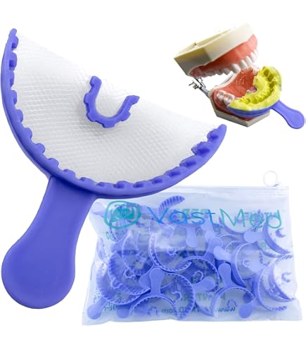 Set De 6 Plateaux D'empreinte Dentaire Virco - Neuf, Acier Inox, Pour Dentier Complet Supérieur Petit