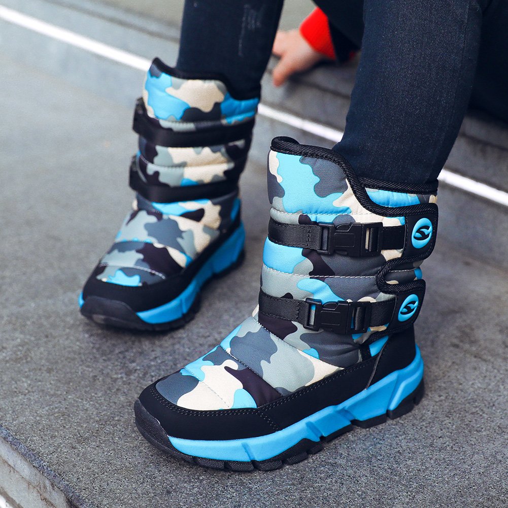 Boys Snow Boots Winter Waterproof Slip Resistant Cold Weather Shoes