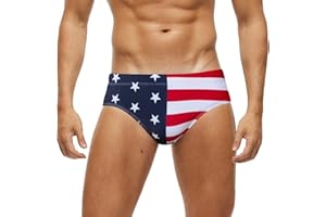 Arcweg Men's Swimming Trunks Briefs Low Waist with Removable Pad Swimwear Elastic Beach Shorts Boxers Underwear