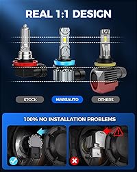 Marsauto M1S 9005/HB3 H11/H8/H9 Light Bulbs