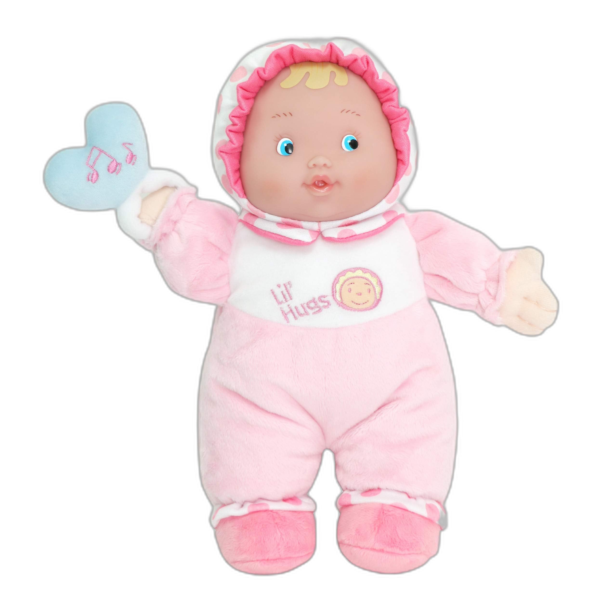 JC Toys 48000 Lil’ Hugs Baby Doll, Pink, 12 inches