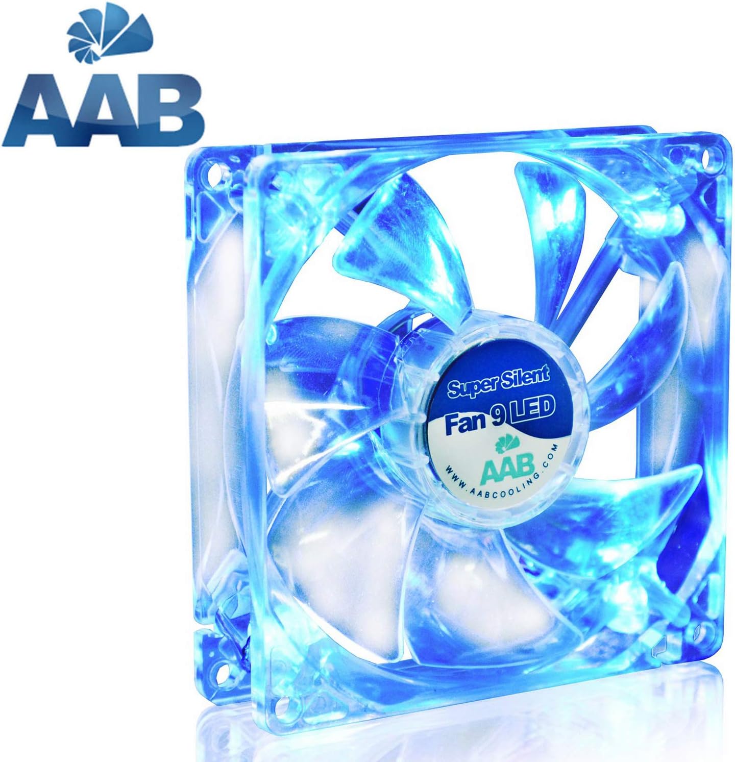 AABCOOLING Super Silent Fan 9 Blue LED, Silent and Efficient 92mm Fan with 4 Anti-vibration Pads, 12V Fan, Intake Fan - Image 3