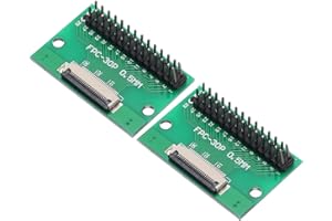 MECCANIXITY 2pcs FFC FPC Connector Board 30 Pins 0.5mm Socket to 2.54mm Double Row Male Pin Header Strip Adapter, PCB Convert