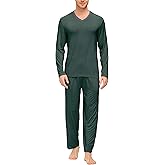 JINSHI Mens Pajamas Set Soft Mens Pjs Lounge Sets Lightweight Long Sleeve Sleepwear Nightwear With Pocket