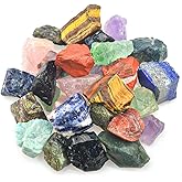 FORBY 3 lbs Bulk Rough Madagascar Stones Mix - Large 1" Natural Raw Stones Crystal for Tumbling, Cabbing, Fountain Rocks, Decoration,Polishing, Wire Wrapping, Wicca & Reiki Crystal Healing