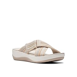 Clarks Women's Arla Wave Slide Sandal, Beige