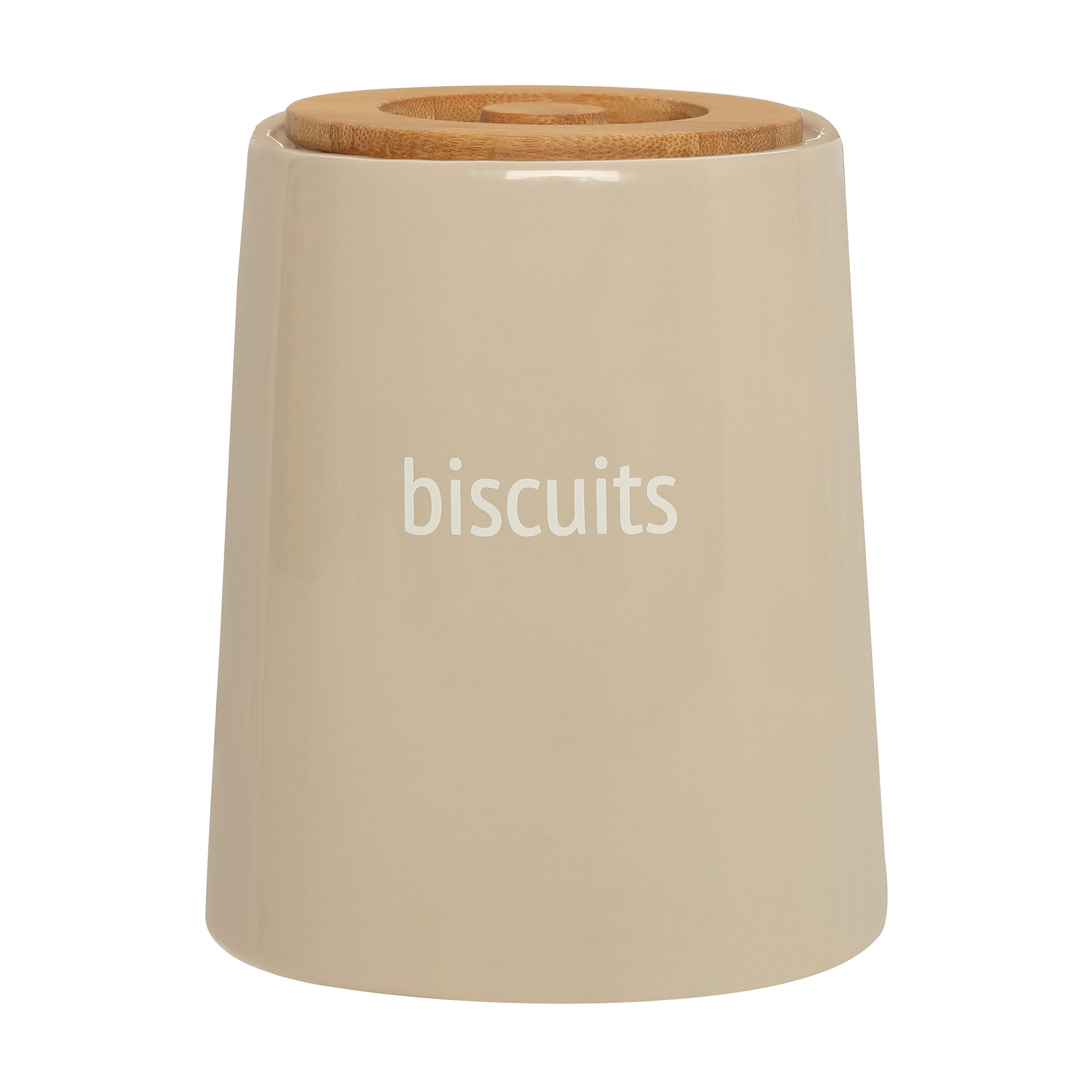 Premier Housewares Biscuit Ceramic Kitchen Storage Jars Beige Cookie Jars for Biscuits Canisters for The Kitchen Tea Coffee Sugar Tea Coffee and Sugar Canisters