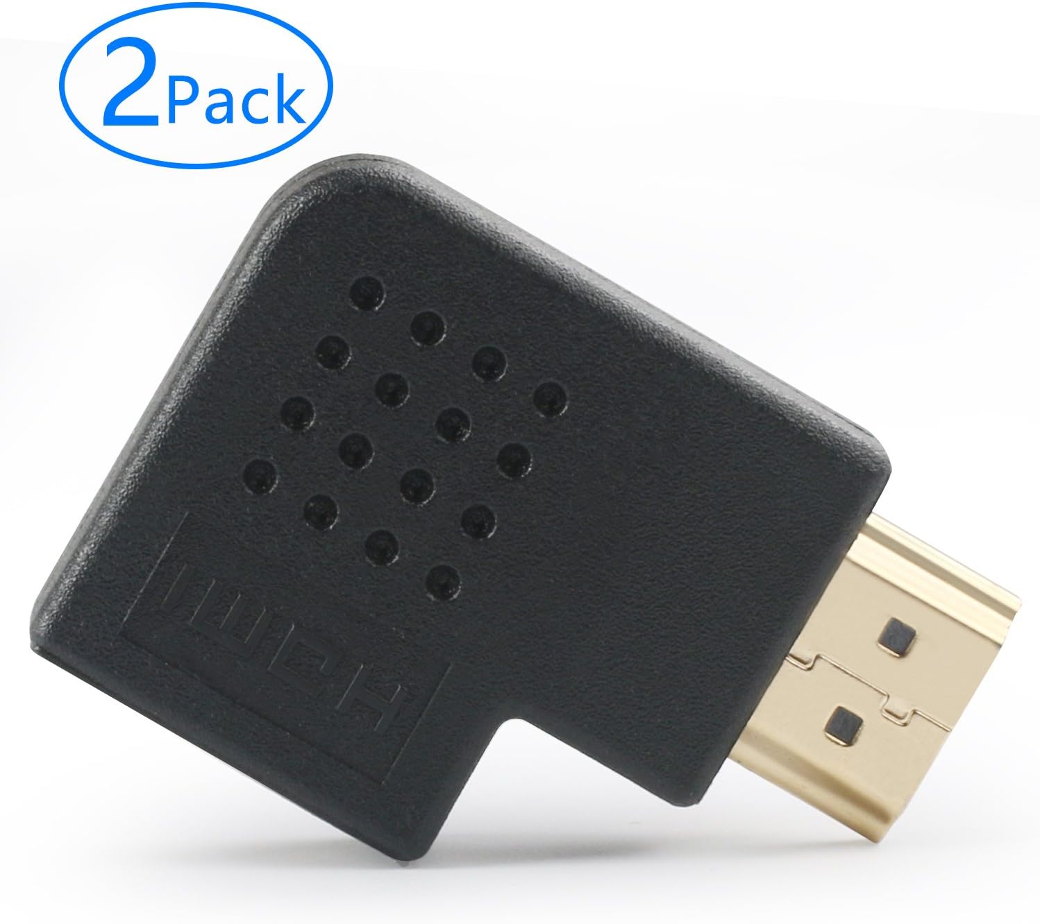 Tainston 90 Degree HDMI Adapter(2 Pack) Vertical Flat Right HDMI Adapters Connector Male to Female