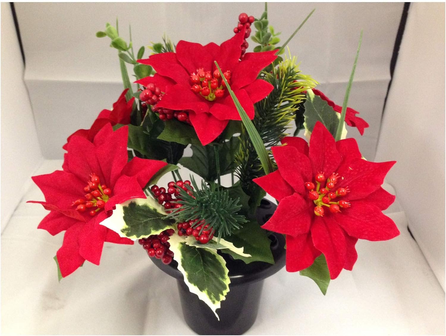 GARTHWAITE NURSERIES® UK Stockist. Artificial/Silk Red Poinsettias