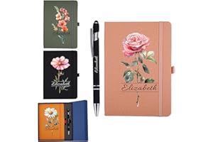 Eunigem Personalized Notebook-A5 Leather Prayer Journal with Pen for Writing Studying Students Girls Boys Christian Women Gif