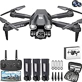 MOCVOO Drone with Two Camera for Adults, 1080P HD Mini FPV Drones for Kids Beginners, Foldable RC Quadcopter Toys for Boys Girls with Altitude Hold, 3D Flip, 3 Speeds, Headless Mode, Carrying Case