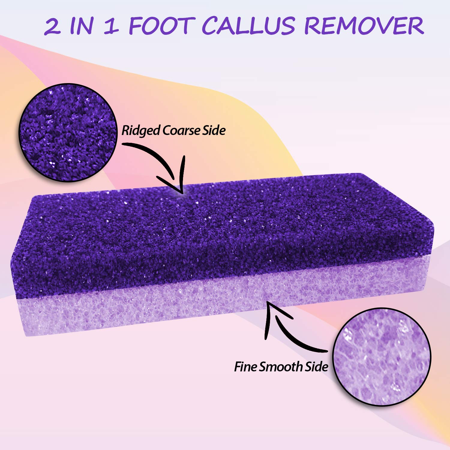 Pack of 6 - Pumice Stone for Feet, 2 in 1 Foot Scrubber Tool for Pedicure, Callous Remover, Dead Skin Remover for Feet,Professional Foot Pumice Stone, Foot Care for Women and Men: Beauty