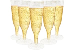 KBG 40 Pack 5 Oz Champagne Flutes Disposable,Plastic Champagne Flutes,Mimosa Bar Glasses，Transparent plastic champagne glass (40 Pack-3)