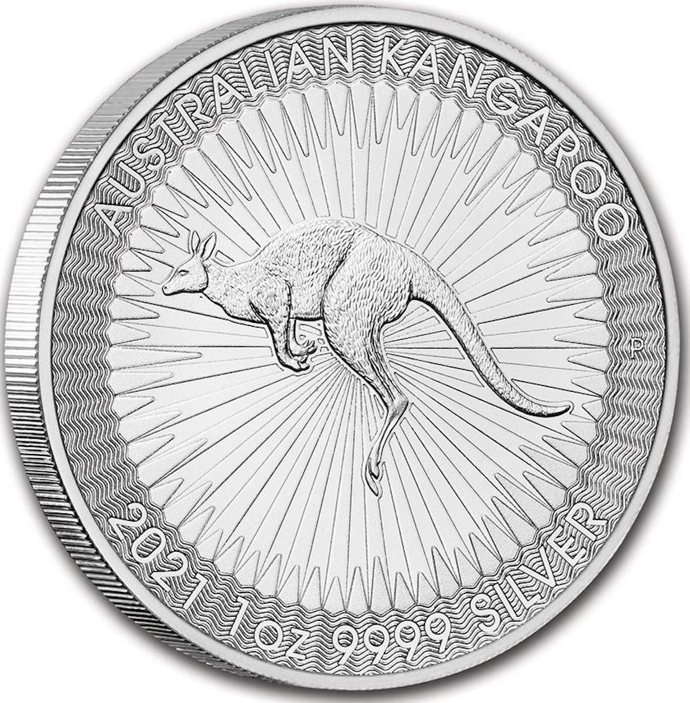 2021 Silver Kangaroo 1oz Coin in hard capsule Perth Mint BU Condition