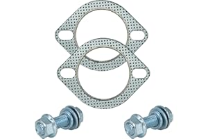 SHINTONES 2 PCS 2.75 Inch 2-Bolt Exhaust Flange Gasket Turbo/Manifold/Header Down/Dump Pipe Flange, High Temperature Graphite for Headers, Catback, Axleback, MLSG High Temp Exhaust Gasket (70mm Wide)