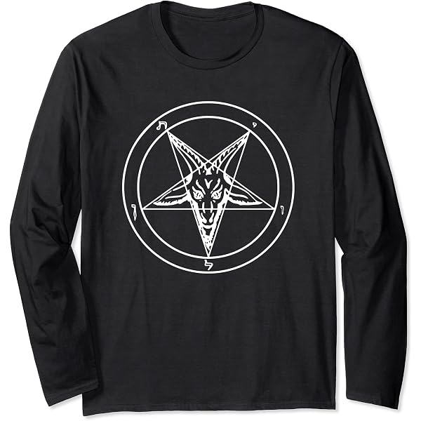 Canottiera Death Metal Con Stamapa Baphomet E Pentacolo, 100% Cotone, Vari Colori, UK