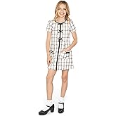 Speechless Girls Short Sleeve Plaid Boucle Dress