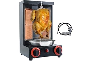 BNDHKR Shawarma Doner with 2 Burner Kebab Grill Machine Propane Vertical Broiler