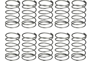 uxcell 10Pcs Compression Spring, 15mm OD, 1mm Wire Size, 25mm Free Length, Spring Steel Construction Extended Mechanical Compression Springs for Shop and Home Repairs, Silver Tone