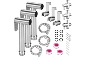 IMLEMAO 3 Pack Handheld Toilet Bidet Sprayer, Adjustable Water Pressure Stainless Steel Jet Spray Attachment with Hose for Feminine Wash, Cloth Diaper, Pet Shower, Bathroom Cleaning