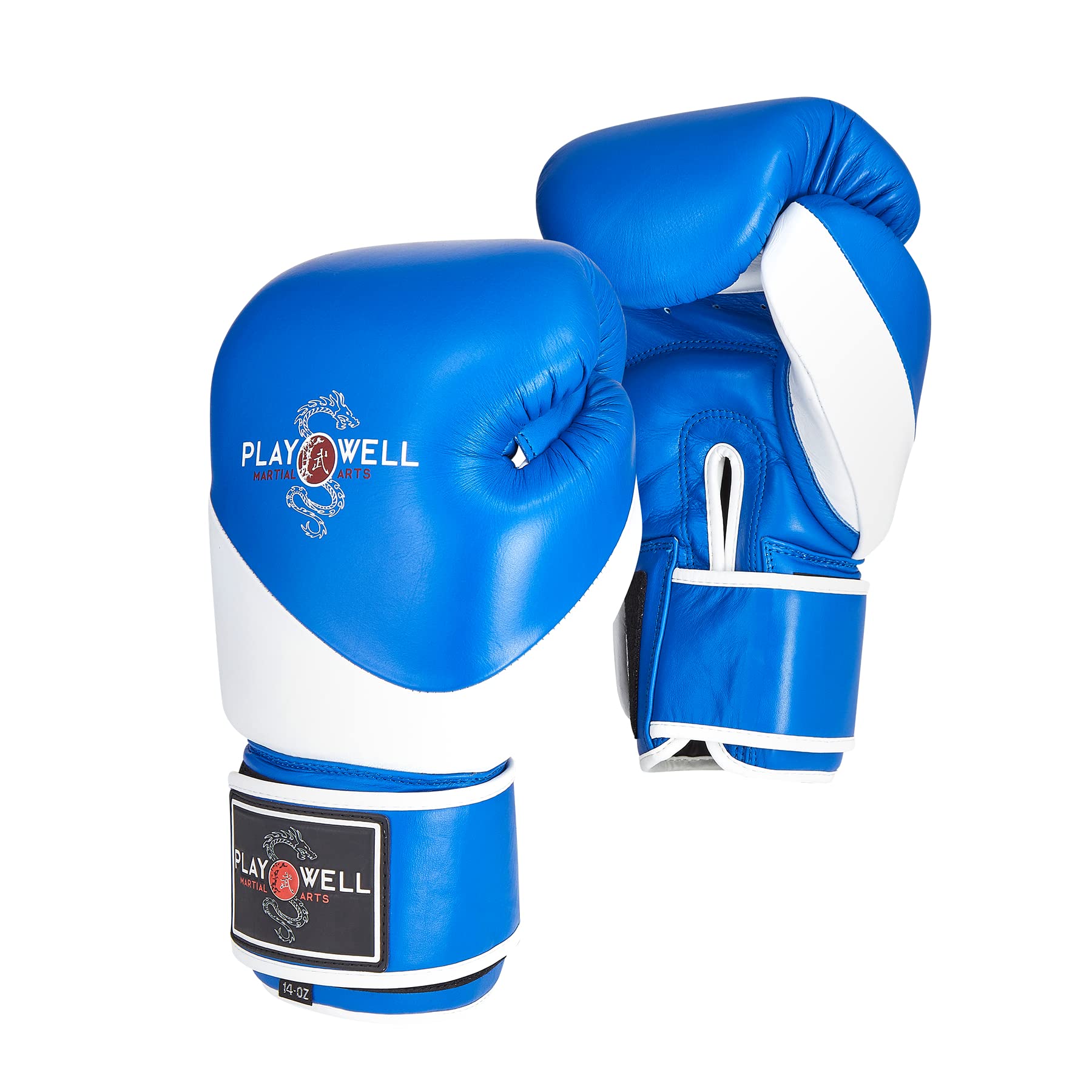 Playwell Premium Range: Pro K1 Series Leather Muay Thai Boxing Sparring Gloves - Pair (12oz)