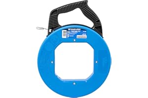Ideal Electrical 31-056 Blue Steel Fish Tape 120 ft. Blued Steel Fish Tape w/Formed Hook and Tuff-Grip Pro Case, Non-Oily Fin