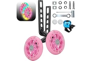 TAYIZOO Bicycle Training Wheels for Bike of 12 14 16 18 20 Inch Kids Bike,Cyclone Wheels Flash mute wheel,Bicycle Stabiliser Mounted Kit,1 Pair(Pink)