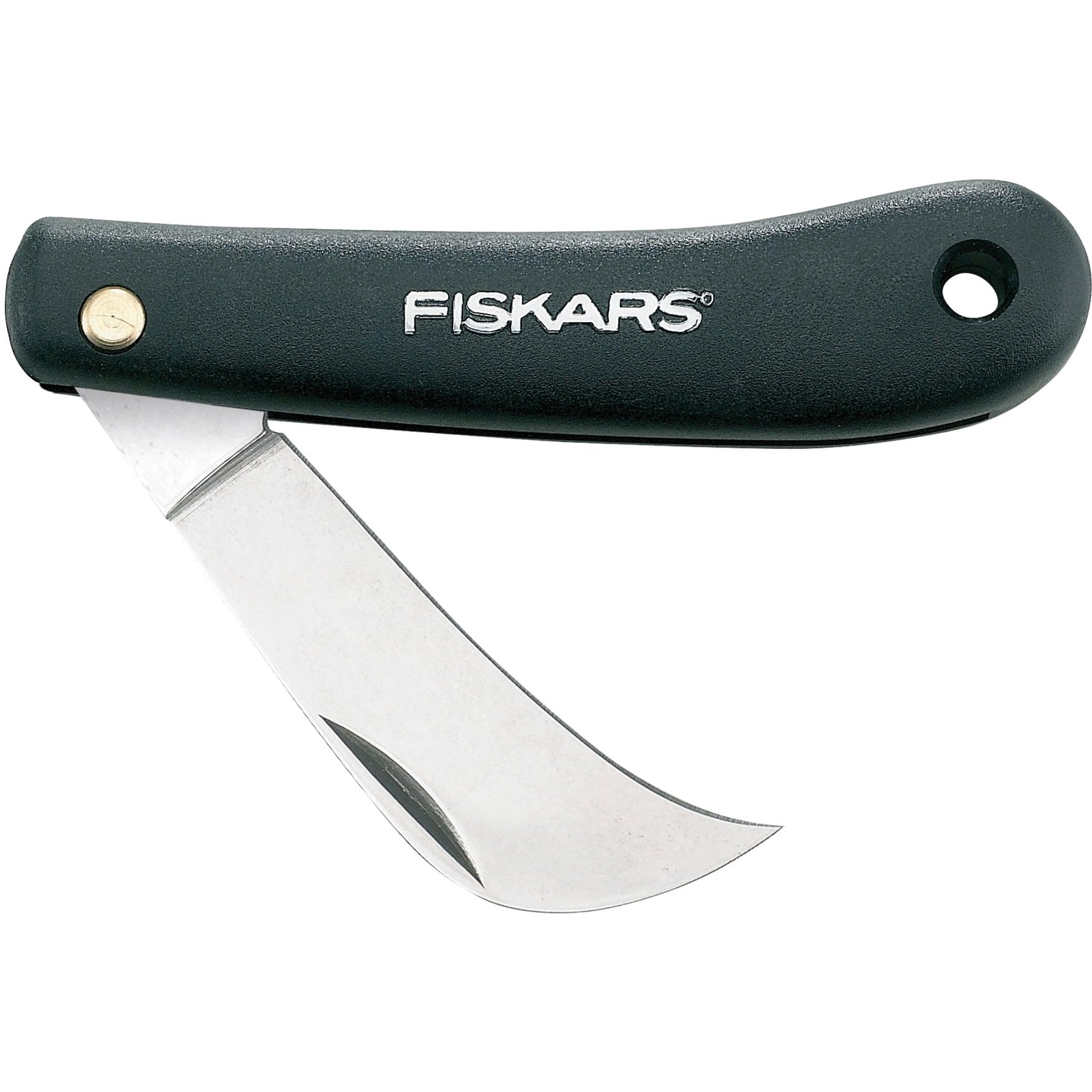 Fiskars Hooked Grafting Knife K62, pocket knives, Total Length: 17 cm, Stainless Steel, Black, 1001623