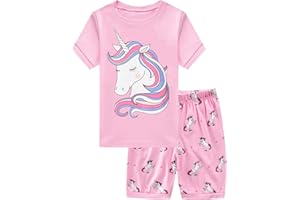 LITTLE HAND Little Girls Summer Pajamas Toddler Shorts Sets Unicorn Sleepwear for Kids Cotton Dinosaur Pjs 2 Piece Clothes 2-7 Years