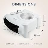 CUQOO 2KW Fan Heater with 2 Heat Settings and Cool Function Upright Electric view 3