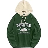 ZAFUL Men's Hooded Sweatshirt, Letter Mountain Graphic Embroidery Plush Fleece Casual Drawstring Pullover Hoodie